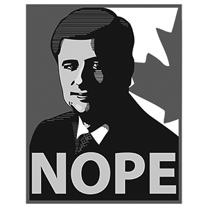 Prime Minister Stephen Harper Nope grayscale