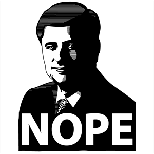 Prime Minister Stephen Harper Nope black and white