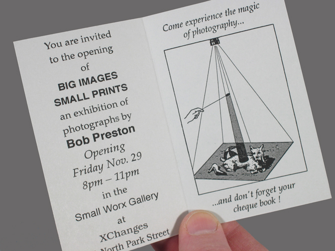 Big Images Small Prints invite inside